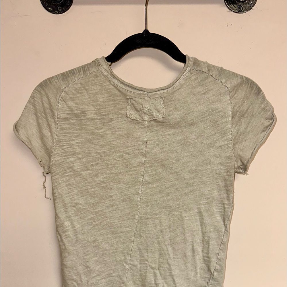 We The Free Sage Green Short Sleeve Distressed Tee - Picture 2 of 3